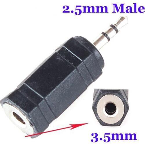 2.5 mm male to 3.5 mm Female jack headphone adapter converter New