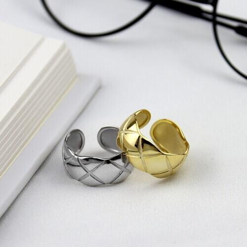 Hot original Europe & American rhombus ring 925 sterling silver adjustable couple ring 2020 DIY fine jewelry gifts free shipping