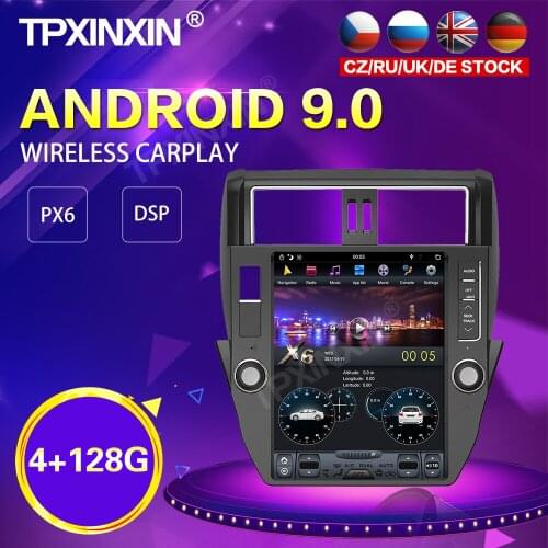 PX6 Android 9.0 4+128G Tesla Style Car Radio For Toyota Land Cruiser Prado 150 2014-2017 GPS Navi Stereo Head Unit DSP Carplay