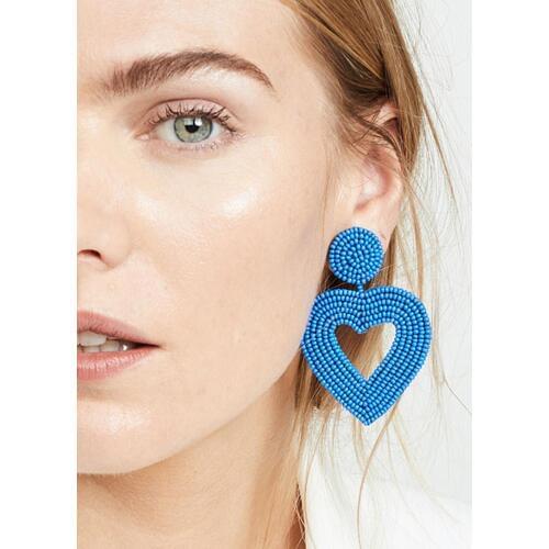 MANILAI Fashion Handmade Beaded Earrings Heart Pendants Love Gifts for Women Bohemian Drop Dangle Earrings Statement Jewelry