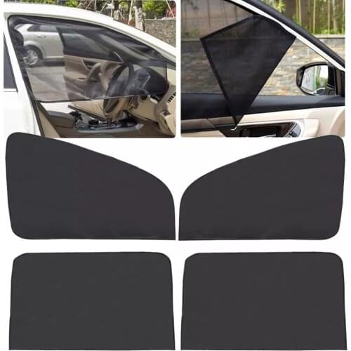 4pcs Car Front Rear Side Window Sun Shade Mesh Cover Folding Sun Visor Insulation Anti-Mosquito Fabric Shield UV Protector SALE
