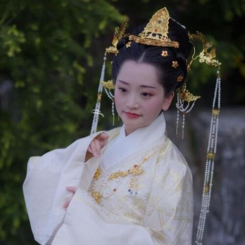 Si Jun Gui Qi LYZ Traditional Unique Artwork Hand Carved Hair Accessories Ming Style Hanfu Hair Tiara for TV Play Exhibition