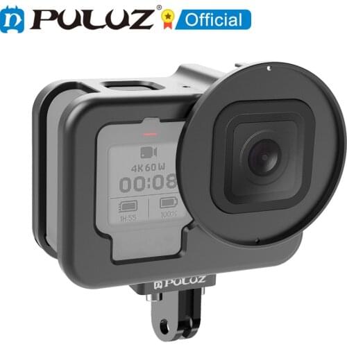 PULUZ for GoPro HERO9 Black Thin Housing Shell CNC Aluminum Alloy Protective Cage with Insurance Frame & 52mm UV Lens