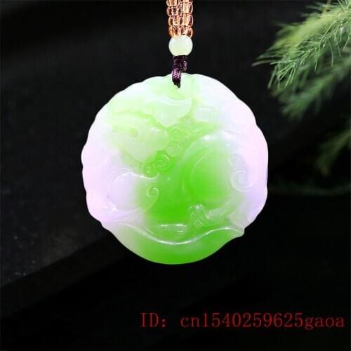 Green Jade Pixiu Pendant Necklace Jewelry for Dragon Charm Chinese Jadeite Fashion Carved Amulet Women Natural Gifts