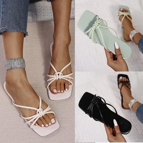 2021 Summer Flats Women Fashion Casual Silp-On Slippers Outdoor Beach Vintage Flip Flops Sandals For Women Elegant Shoes Ladies
