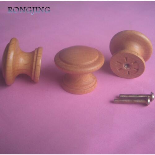 10xWooden Kitchen Cabinet Drawer Knobs Cupboard Wardrobe Handles Closet Cabinet Bars Furniture Solid Wood Mushroom Pulls Dresser