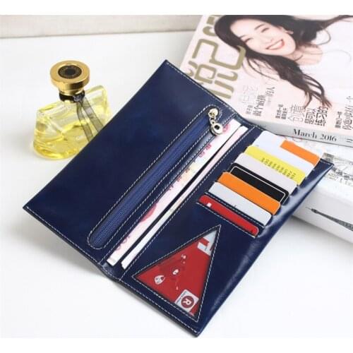 2019 High Quality Cowhide Slim Women Wallet Female Purse Genuine Leather Italian Leather Money Bag Card Holder Zipper Coin purse