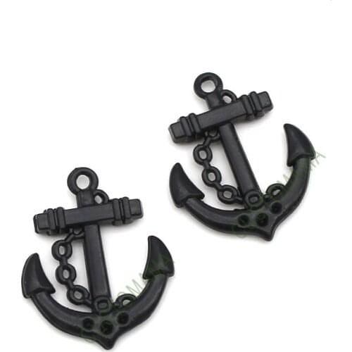 40pcs-Black Plated 2 Sided Summer Charms Pendant 25x20mm