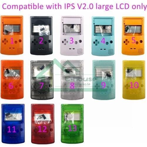 5pcs V2.0 IPS Larger LCD Screen Backlight Kit Special Shell Housing Case Cover for GameBoy Color For GBC IPS LCD V2.0 Shell