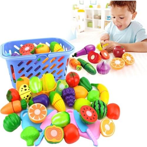 6 pcs Colorful Miniature Food Cut Vegetables Toy Fruit Food Toys For Girls Kitchen Pretend Playset Figurines Miniatures For Kids
