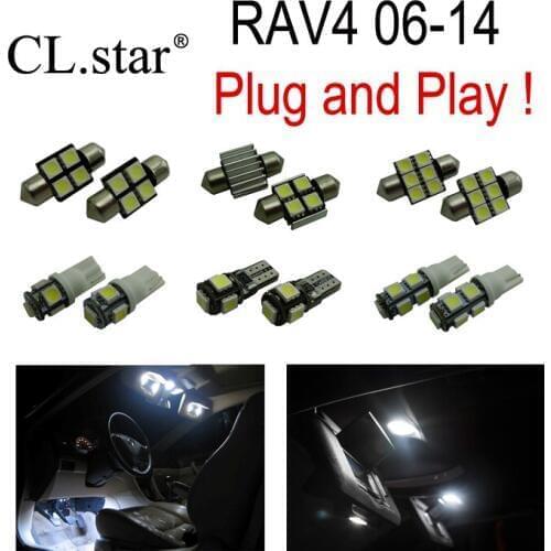 6pc LED bulb interior map light kit package for Toyota for RAV4 ( 2006-2014)