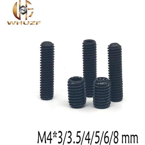 60pcs M4*3/3.5/4/5/6/8 mm Metric Thread groove Black Hex Fastener Socket Cap Head Screws Carbon Steel Screws Nut Headless Nuts