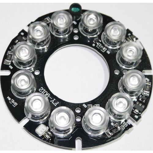 Hybrid Beam Angle CCTV Accessories infrared light 12 Grain IR LED board for Surveillance cameras night vision diameter 76mm