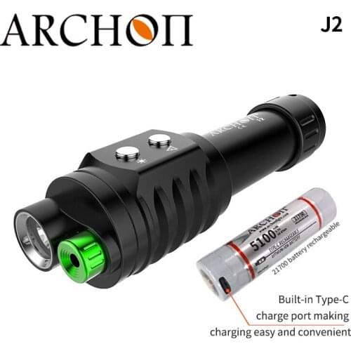 Archon J2 2 in 1 1000 lumen 100m Underwater Diving Flash Lighting Coaching Command 1 Watt Green Laser Dive Spotlights