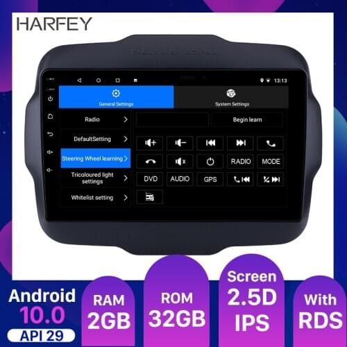 Harfey 9" Android 10.0 Car GPS Radio for 2016 Jeep Renegade Head Unit Support 1080P Video Backup camera Car Multimedia player