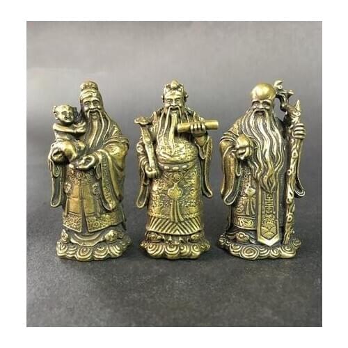 Buddhist Statues Immortals Ornaments Fortune Longevity Pure Copper Ornaments Home Decoration Buddha Statues Copper Carving