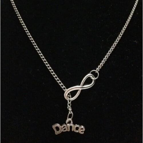 Fashion Vintage Alphabet "Dance" & Digital 8 charm Pendant sweater chain suitable necklace DIY jewelry X115