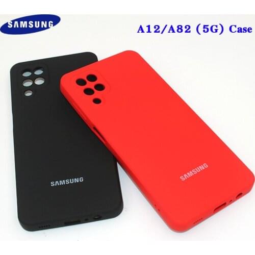 Samsung Galaxy A12 A82 Liquid Silicone Case Candy Color 360 Full Protection Cover Soft Back Shell For Galaxy A 12 A 82 5g Case