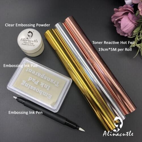 Embossing Ink Pad Clear Stamping Clear Embossing Ink Pad Ink Pen for Hot Foil Roll Scrapbooking Craft Paint Emboss Powder
