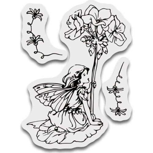 Flowers Fairy Silicone Clear Seal Stamp DIY Scrapbooking Embossing Photo Album Decorative Paper Card Craft