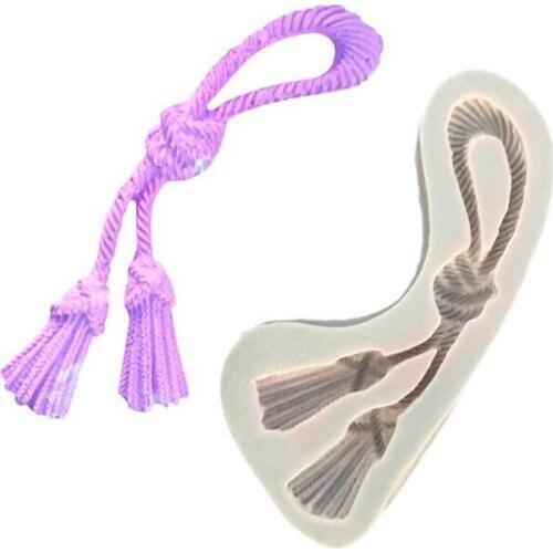 European Style Curtain Hemp Rope Knot Cake Border Silicone Mold Candy Clay Chocolate Molds Wedding Fondant Cake Decorating Tools