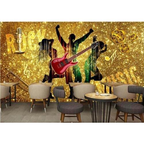 Custom photo mural 3d wallpaper Blinking Rock Music Guitar Tooling tv background home decor living room wallpaper for walls 3 d