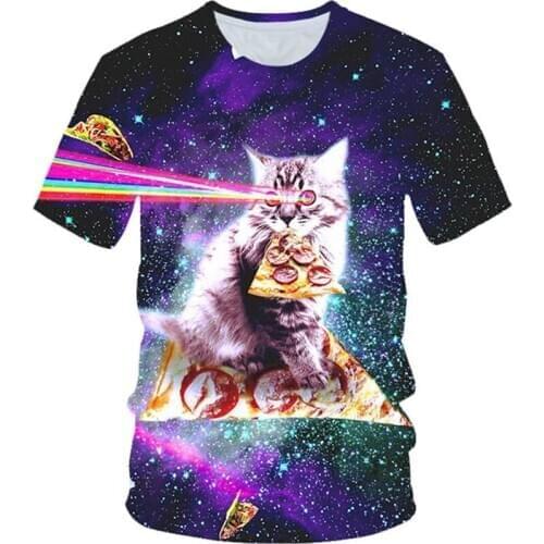 Kids Space Galaxy Colorful 3D T-shirt Boys Girls Animal Cat Pizza Unicorn Eagle Moon Dog Printing T shirt Children Cool Tshirts