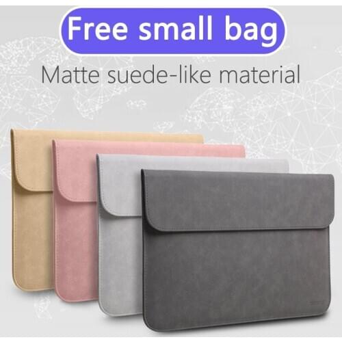 Matte Magnetic Buckle PU Laptop Sleeve Bag For Xiaomi Macbook Pro 13 Case Air 11 12 2018 New 15 16 Touch/ ID Bar Women Men Cover
