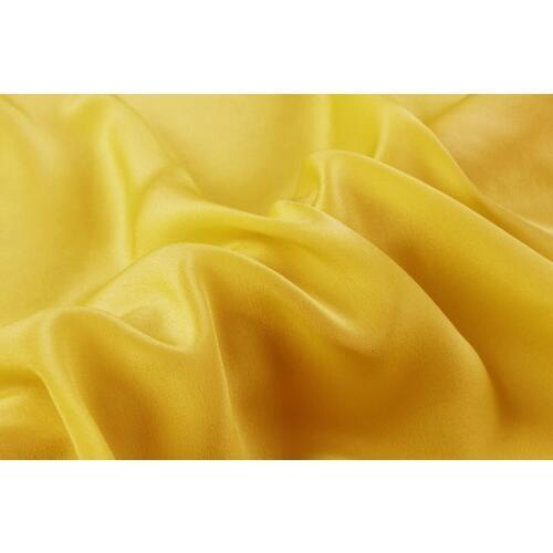 Howmay 100% pure silk fabric crepe de chine 12m/m 45" 114cm light yellow 76# for womens dress tank or camisole