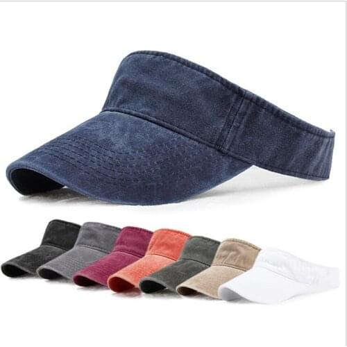 Women Washed Denim Tennis Caps Men Snapback Sport Headband Jean Sunshade Visor Hat Running Baseball Caps Outdoor Topless Hat