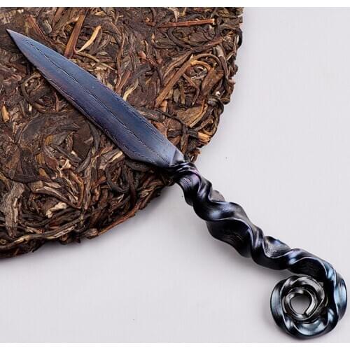 Chinese Tea Knife Handmade Steel Knife Teaware Accessories Creative Needle Damascus Pry Tea Tool Cutter Puer Cake Art Decoration