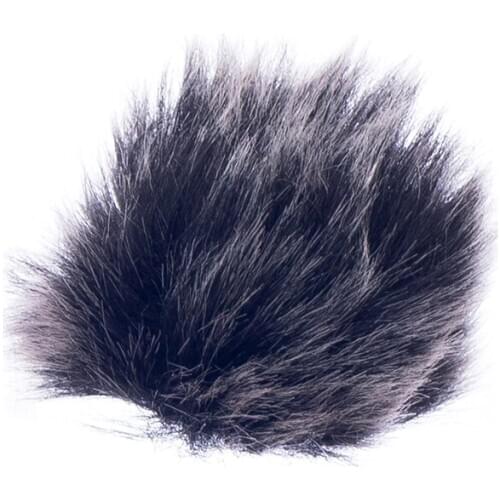 2Pcs Soft Plush Lapel Mic Cover Sleeve Removable Accessory for Outdoor Black