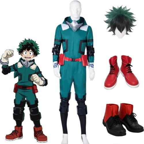 Anime My Hero Academia Boku no Hero Academia Midoriya Izuku Deku Cosplay Costume Battle Suit Men Jumpsuit Carnival Full Set