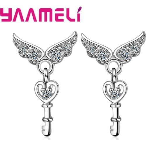 Beautiful Wing Drop Earrings Hanging CZ Stone Rhinestone For Women Vintage Dangle Earrings for Women Party Jewelry Gift