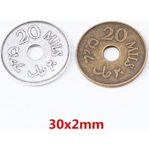 10 Pieces Of Retro Metal Zinc Alloy Round Coin Pendant For DIY Handmade Jewelry Necklace Making 6976