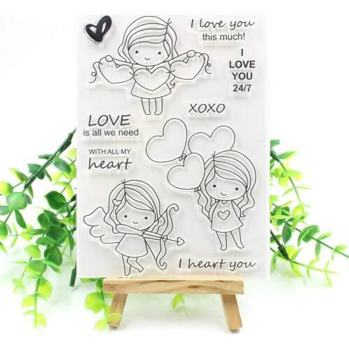 Love You Transparent Clear Silicone Stamps for DIY Scrapbooking/Card Making/Kids Christmas Fun Decoration Supplies