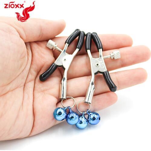Metal Bell Nipple Clamps With Chain Clips Flirting Teasing Sex Flirt Bondage Kit Slave Bdsm Exotic Accessories dropshipping