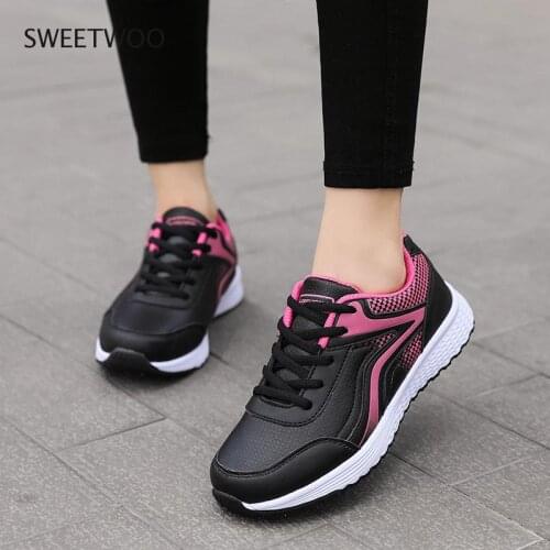 Fashion Women Sneakers winter Breathable PU Leather Sport Shoes Womens Trainers Running Shoes Womens Casual Gym Shoes