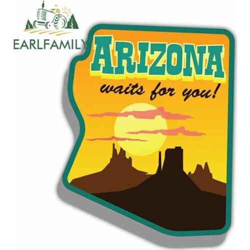 EARLFAMILY 13cm x 10.4cm for Arizona USA State Nature Emblem Car Stickers Vinyl JDM Bumper Trunk Truck Graphics Fine Decal