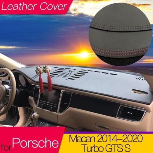 For Porsche Macan 2014-20 Turbo GTS S Anti-Slip Anti-UV Mat Dashboard Cover Pad Shade Dashmat Protect Carpet Accessories Leather