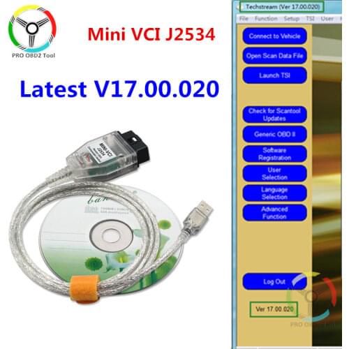 Latest MINI VCI V16.00.017 J2534 V14 Interface for Toyota TIS Techstream obd mini vci Diagnostic Cable MINI VCI V16