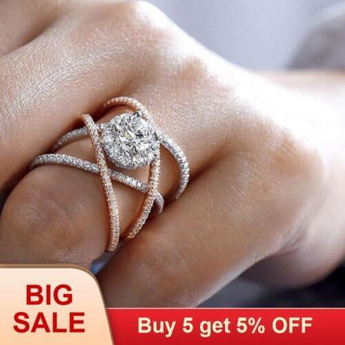 Luxury Silver Color Romantic CZ Big White Fire Opal Rings for Women Dropshipping Bands Ring