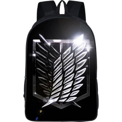 Anime Attack On Titan Bag Eren Backpacks For Teenagers Children School Bags Cartoon Shoulder Bag Boys Girls School Mochilas