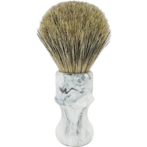 Dscosmetic boar bristle hair and badger hair knot shaving brush with resin handle