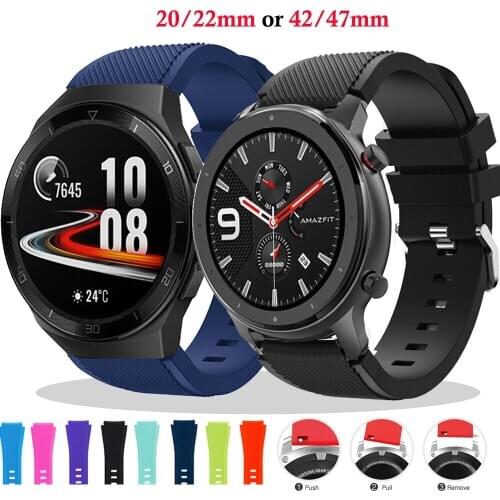 20 22mm Sport Band For Samsung Galaxy Watch 42 46mm Gear S3 classic Huawei Watch amazift GTR 42 47mm Replacement Strap WatchBand