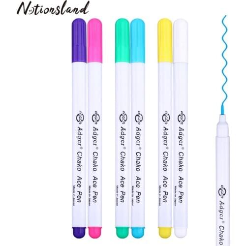 6 color Soluble Water Erasable Pen Disappearing Marking Pen for Patchwork Fabric Marker Stitch Cross Stitch Sewing Tool 15.5cm