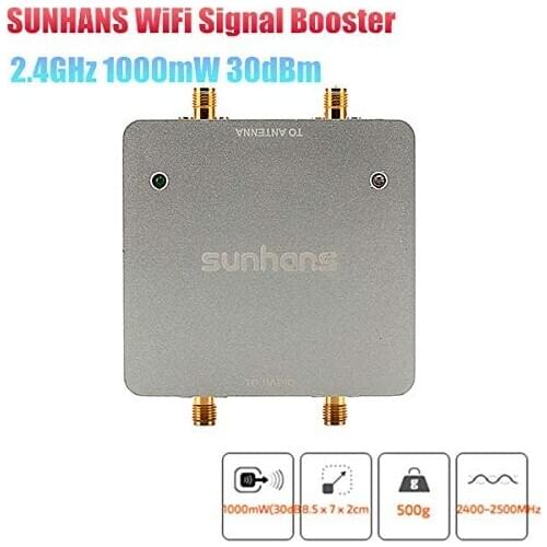 Sunhans SH24Gi1000-D2 Dual Antenna WiFi Signal Booster 1000mW 2.4 GHz 2T2R / 300Mbps WiFi Signal Amplifier