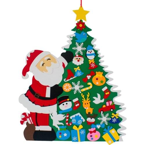 2021 DIY Felt Christmas Tree Snowman Calendar Wall Hanging Ornament New Year Kids Toy Christmas Party Decoration Honest