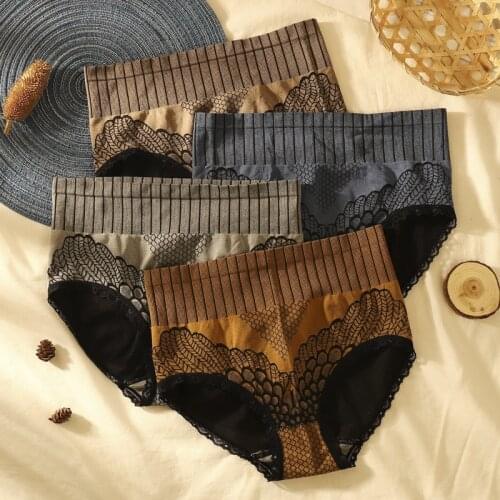 Womens Underwear Sexy Lace Panties High Waist Palace Underpants Womens Comfort Boxer Pants Seamless Fashion Briefs