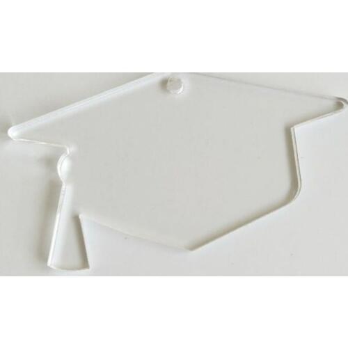15PCS Acrylic Keychains Blank Graduation Cap Clear 1/8" ,DIY Keychain Accessory,Clear Plexiglass Laser Cut Sheet High Quality